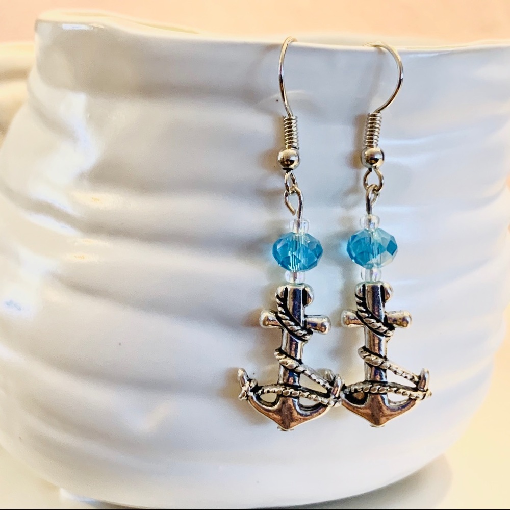 Handmade Silver Anchor Earrings